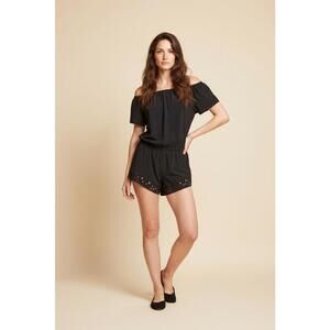 Fabletics Black Off-Shoulder Romper